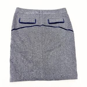 Club Monaco Wool Straight Leg Tweed Patterned Navy/Dark Blue Skirt Size 10